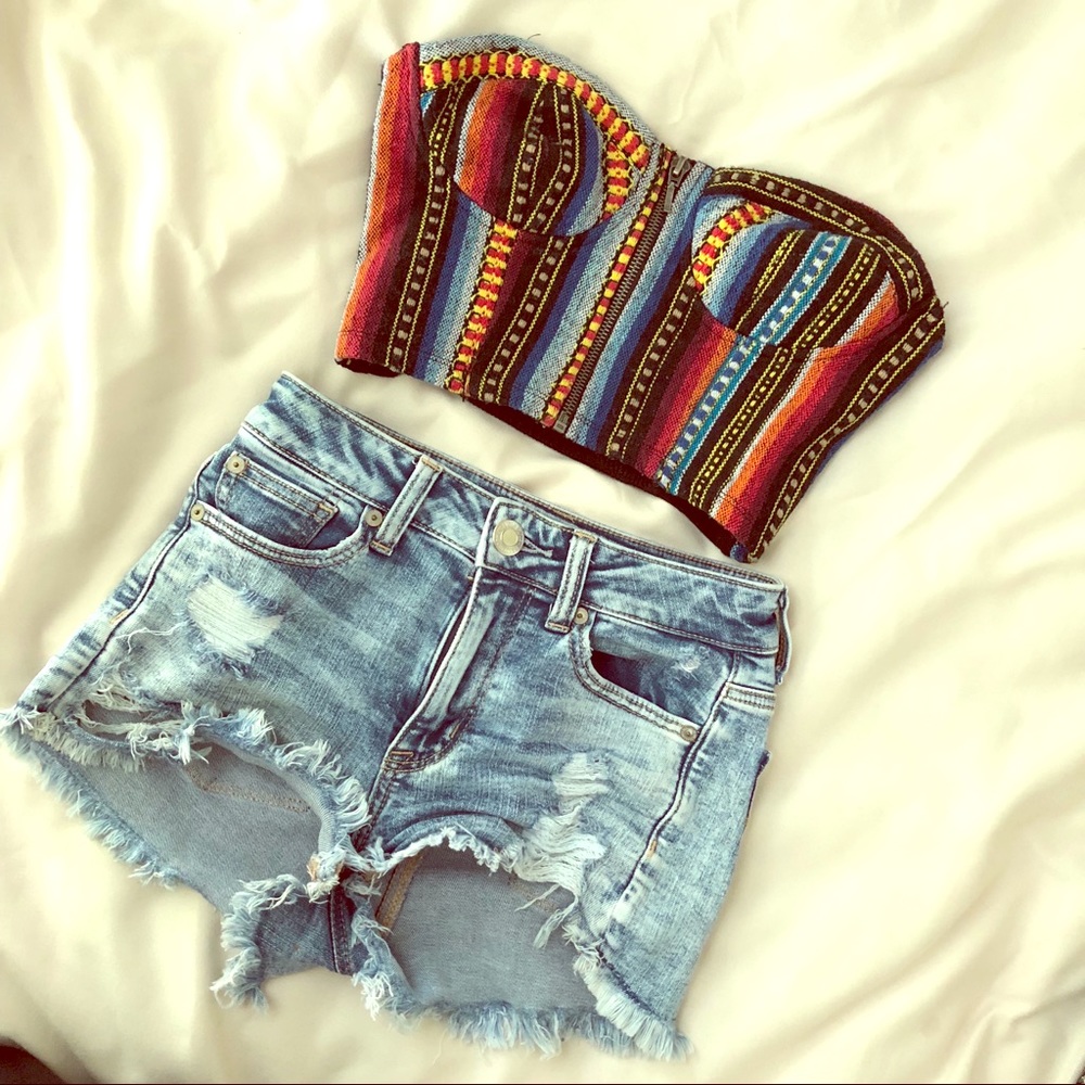 Aztec zip up crop top!